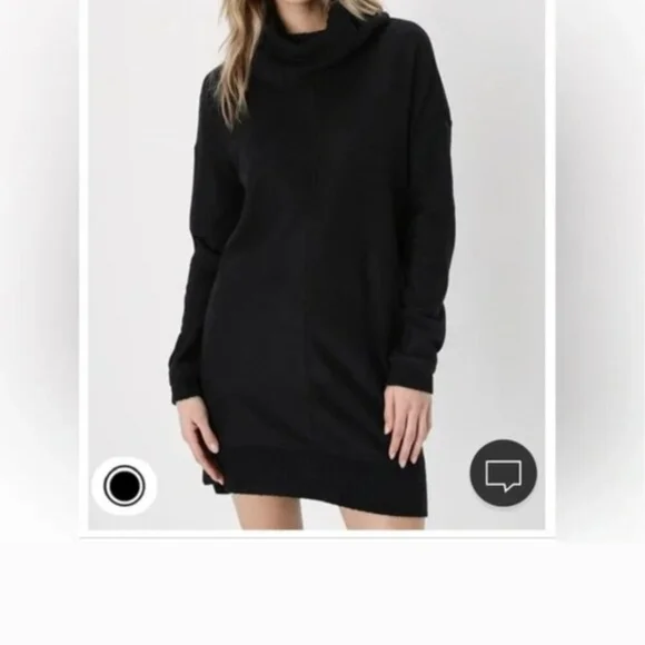 Lulus Tea Reader Black Cowl Turtleneck Dress, Sz XS - Picture 3 of 3